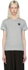 COMME DES GARÇONS PLAY Grey Heart Patch T-Shirt