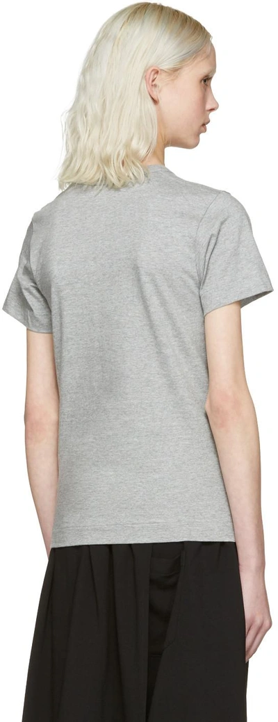 Shop Comme Des Garçons Play Grey Heart Patch T-shirt