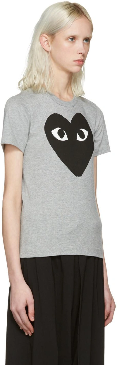 Shop Comme Des Garçons Play Grey Heart T-shirt