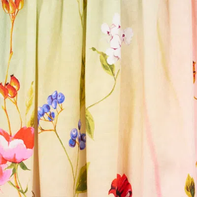 Roberto Cavalli Miami Flowers High Waist Tiered Midi Skirt In Multi