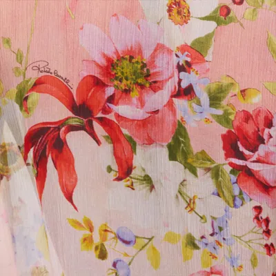 Roberto Cavalli Chiffon Blouse With Miami Flowers Print In Multi