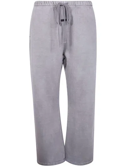 Essentials Drawstring Flared Track Pants In Gray