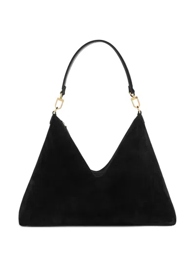 Totême Womens Black Bevel Medium Suede Tote Bag
