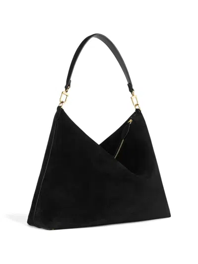 Totême Womens Black Bevel Medium Suede Tote Bag