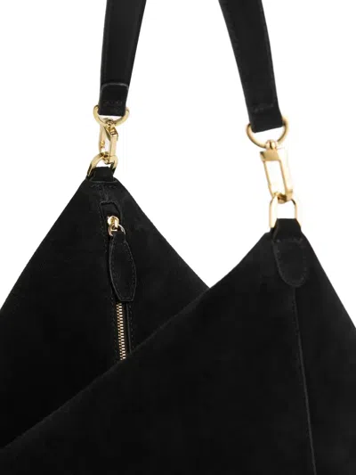 Totême Womens Black Bevel Medium Suede Tote Bag