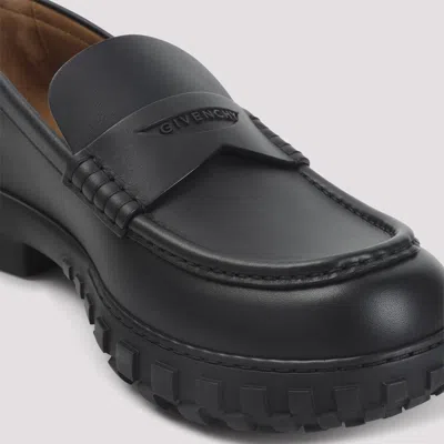 Givenchy Echo Leather Penny Loafers In Black