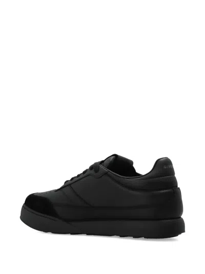 Givenchy Black Calf Leather Bos Taurus Low Top Sneakers In Multi