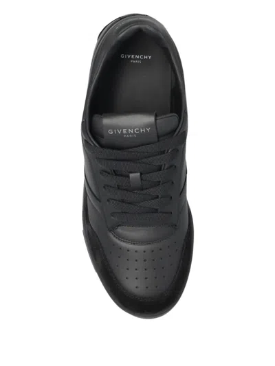 Givenchy Black Calf Leather Bos Taurus Low Top Sneakers In Multi