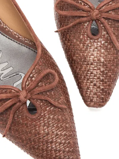 Sam Edelman Bow Pointed Ballet Flat Pumps In Brown