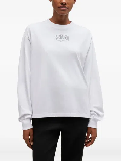 Ganni Essential Basic Long Sleeve In White