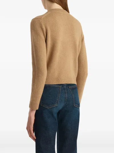 Khaite Leta Cashmere Crewneck Sweater In Neutral