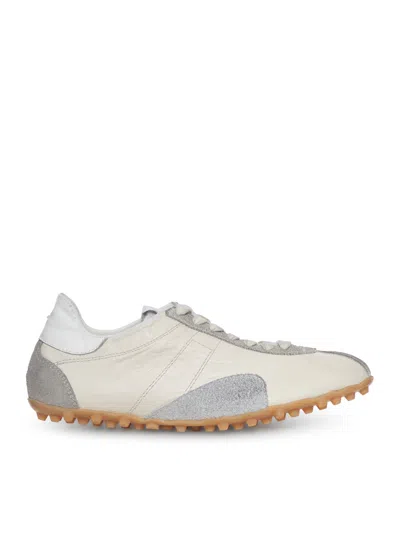 Maison Margiela Sprinters Beige Sneaker With Insert Design And Notched Sole In Leather Woman In Multi