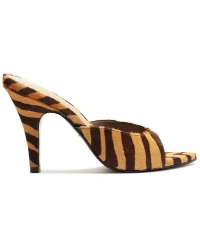Schutz Clea Open-toe Mule Heels In Animal Print