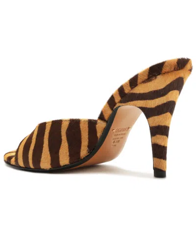 Schutz Clea Open-toe Mule Heels In Animal Print