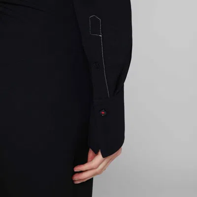 Victoria Beckham Women Black Long Sleeve Polo Collar Midi Dress, Xs Luxury Dresses For Women Darveys