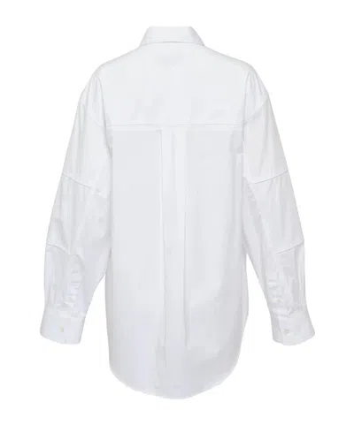 Msgm Oversized Poplin Shirt In Neutral