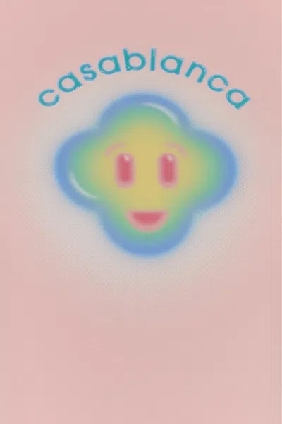 Casablanca Women Airbrush Smiley Fitted Short-sleeve T-shirt In Pink