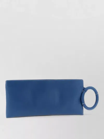 Tom Ford Rectangular Clutch Bag Circular Bangle Handle In Blue