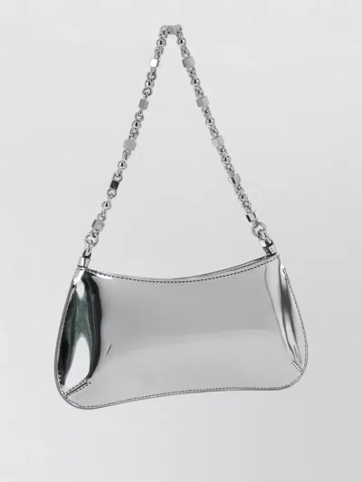 Jacquemus Le Petit Bisou Chain Rectangular Shoulder Bag In Metallic