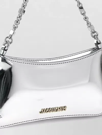 Jacquemus Le Petit Bisou Chain Rectangular Shoulder Bag In Metallic