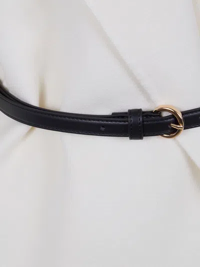 Max Mara Belted Wool Coat In White