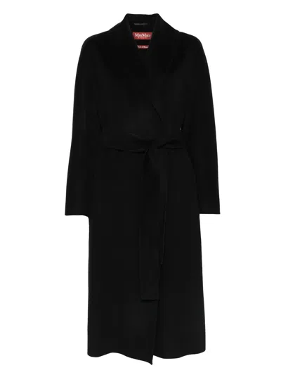 Max Mara Belted Trench Coat In Black