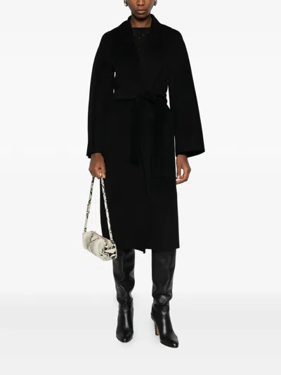 Max Mara Belted Trench Coat In Black