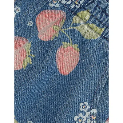 Konges Slojd Marmelade Sun Magot Strawberry-print Cotton Trousers 1-8 In Blue