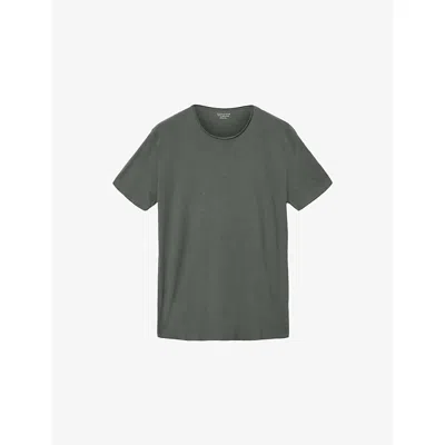 Allsaints Mens Gastor Green Figure Regular-fit Short-sleeve Cotton T-shirt In Gray