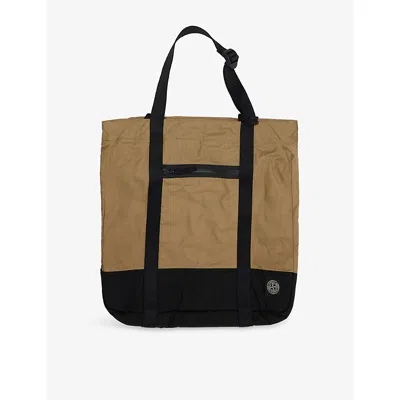 Stone Island Mens Military Green Brand-patch Cotton Tote Bag In Green