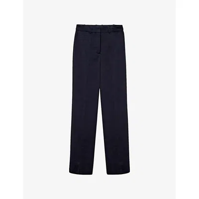 Joseph Womens Navy Coleman Slim-fit Stretch-wool Trousers In Black