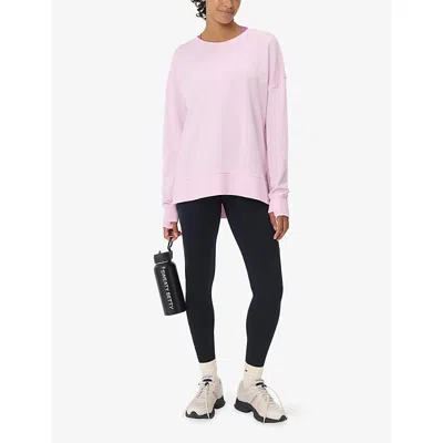Sweaty Betty Womens Frost Pink After Class Cross-back Modal And Cotton-blend Sweatshirt In Pink