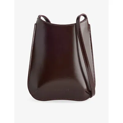 Jacquemus Womens Dark Burgundy Le Porte Telephone Bisou Leather Cross-body Bag In Burgundy