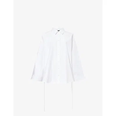 Balenciaga Womens White Oversized Lace-up Cotton Shirt In White