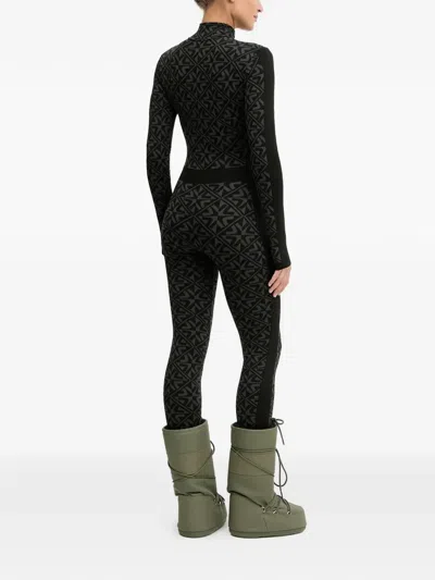 几何图案印花拉链开合连体长裤