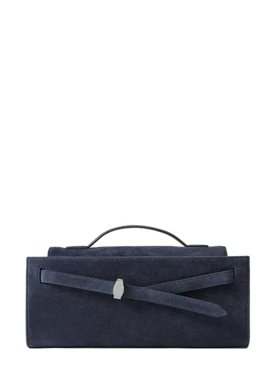 Veronica Beard Dash Suede Clutch In Blue