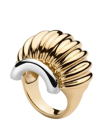 Demarson New York Lexi Fluted Ring In Gold