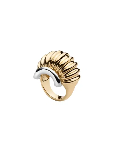 Demarson New York Lexi Fluted Ring In Gold