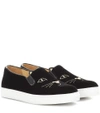 CHARLOTTE OLYMPIA Cool Cats velvet slip-on trainers