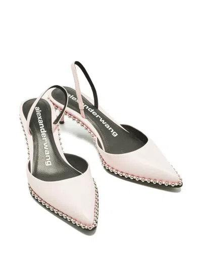 Pre-owned Alexander Wang Nova Rina 铆钉皮质高跟鞋 In Pink