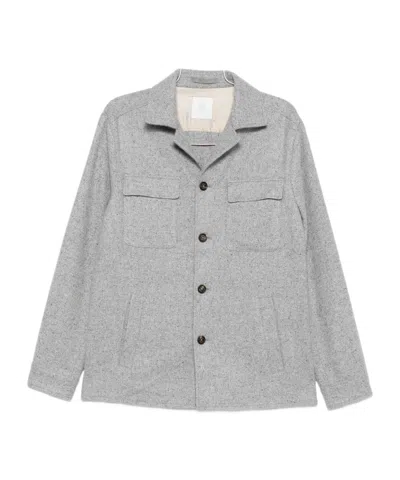 Eleventy Pocket Button Overshirt In Gray