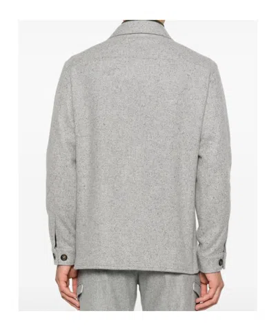 Eleventy Pocket Button Overshirt In Gray