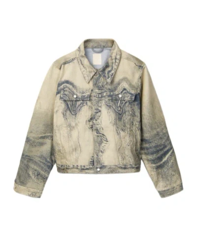 Camperlab Distorted Print Denim Jacket In Multi