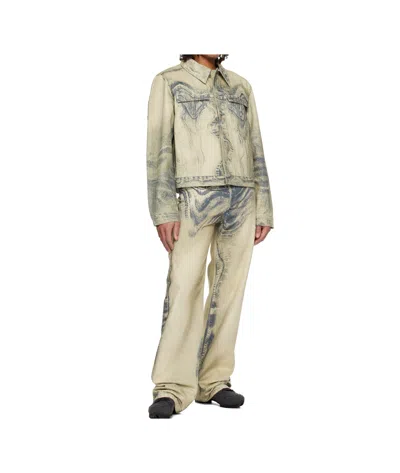 Camperlab Distorted Print Denim Jacket In Multi