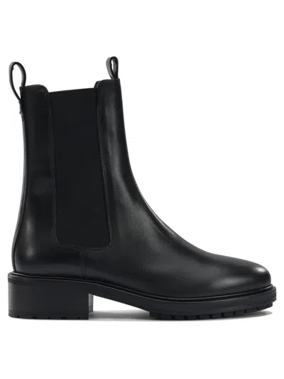 Aeyde 45mm Jack Leather Ankle Boots In Black
