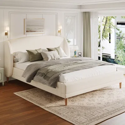 Streamdale Furniture Streamdale King Size Boucle Upholstered Bed Frame ...