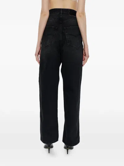 Vetements Distressed Splatter Jeans In Black