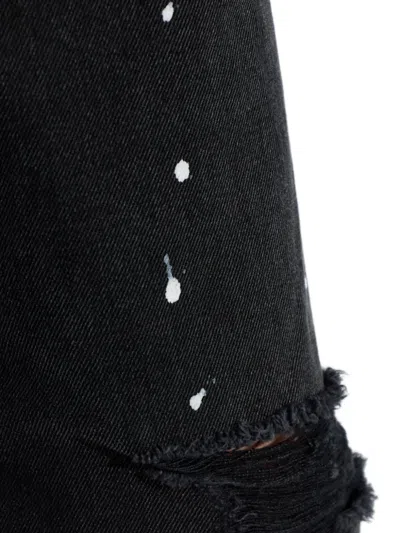 Vetements Distressed Splatter Jeans In Black