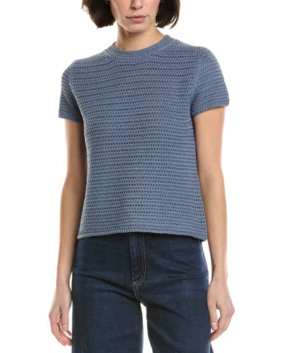 Vince Crochet T-shirt In Blue