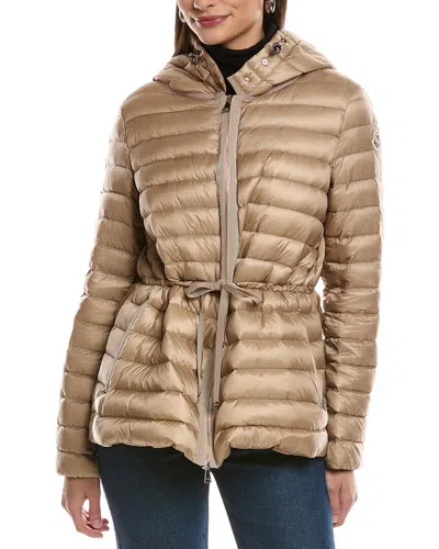 Moncler Quilted Down Jacket In Brown
